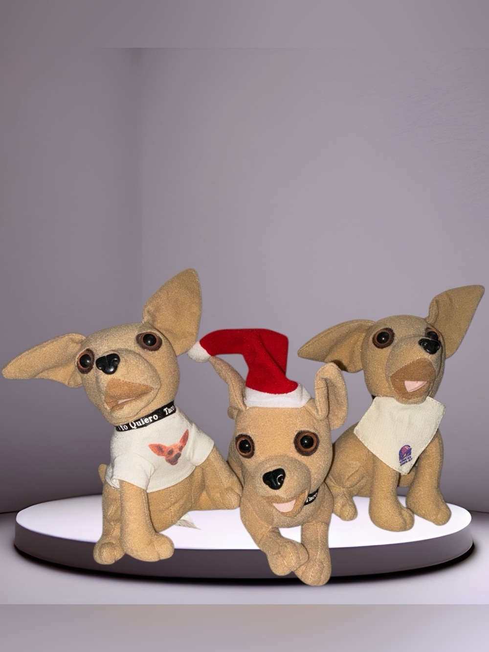 Vintage 1997-2000 Taco Bell Talking Chihuahua Plush Set of 3